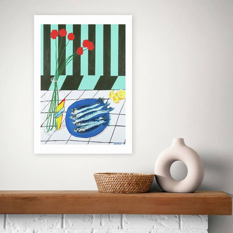 East End Prints Striped Sardines Art Print - A2 0
