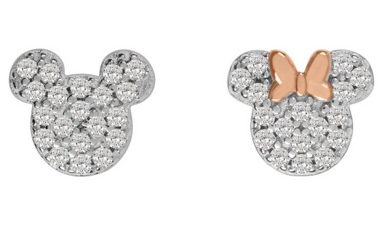 Disney Mickey and Minnie Mouse Stone Set Stud Earrings 