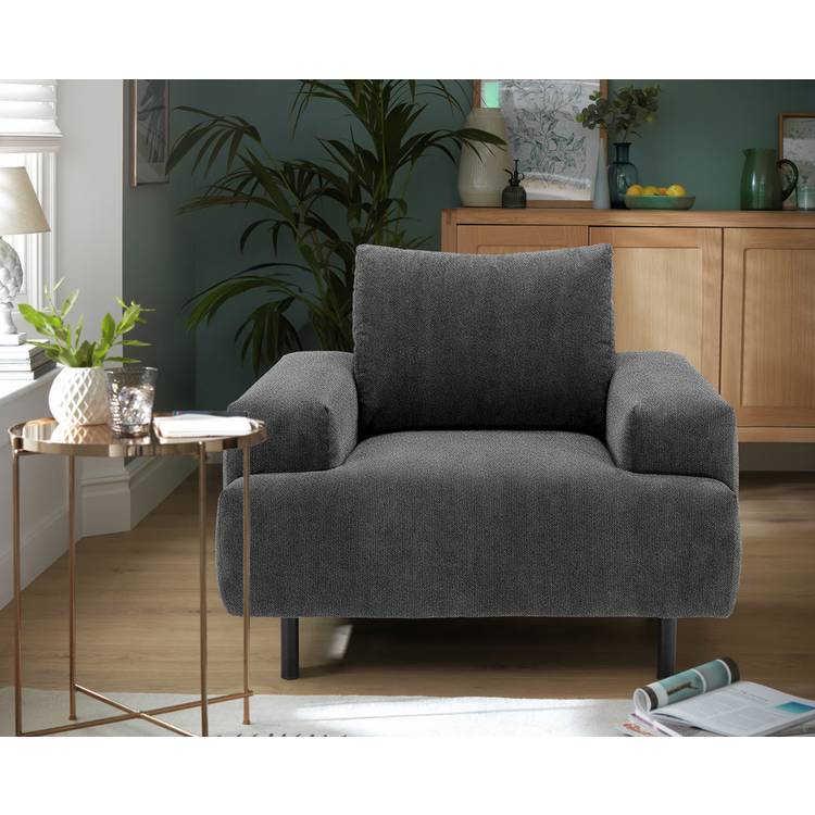 Habitat Julien Fabric Armchair - Charcoal 0