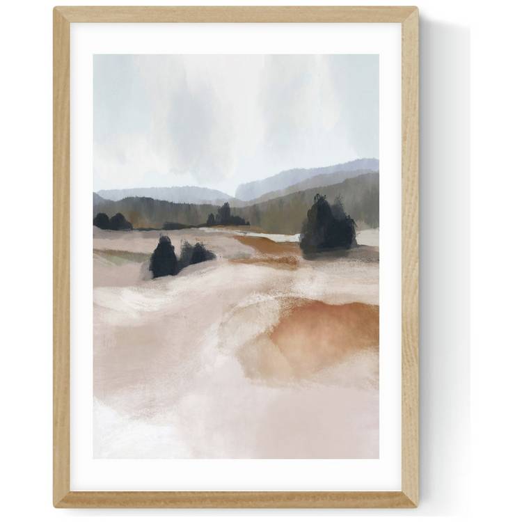 East End Prints The Ranch Oak Frame Art Print - A3 0