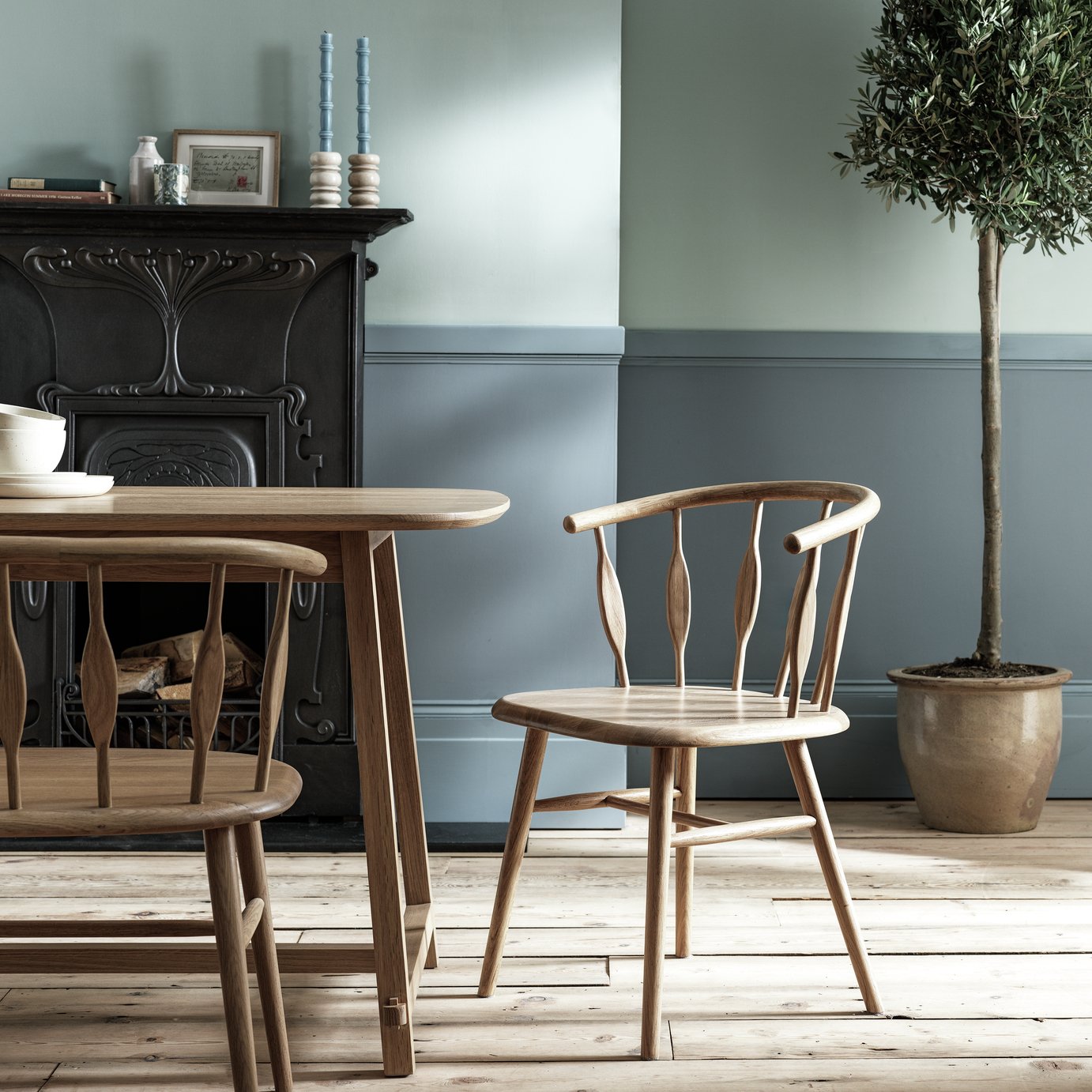 Habitat x Morris & Co. Canterbury Oak Dining Chair