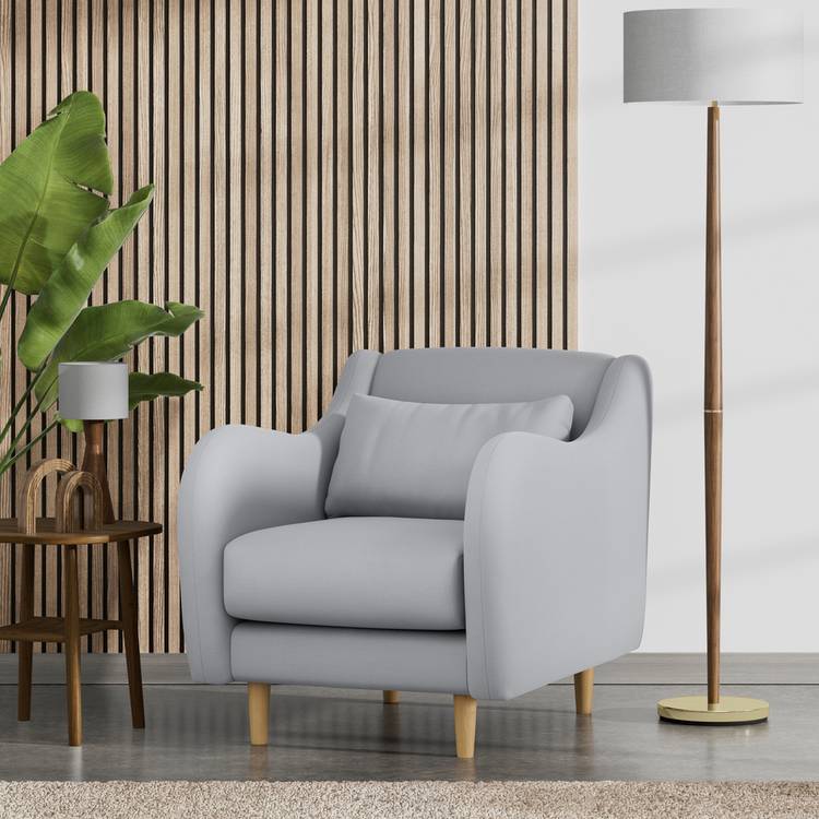 Habitat Turnmill Fabric Armchair - Grey - Ash Leg 0