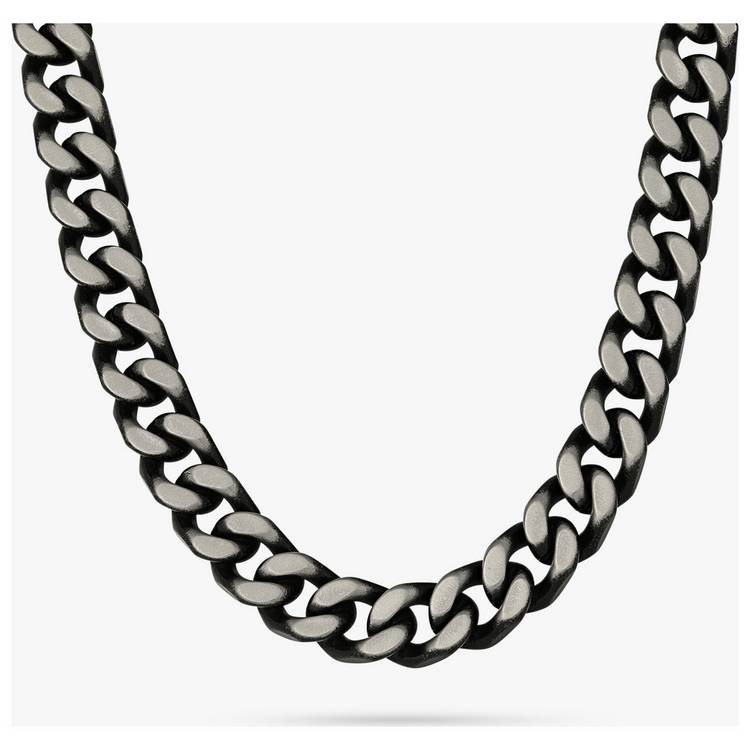 Revere Men's Antiqued Stainless Steel Curb Chain Necklace 0