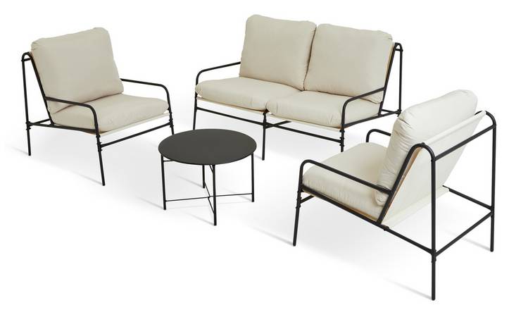 Habitat Tallak 4 Seater Metal Garden Sofa Set - Cream