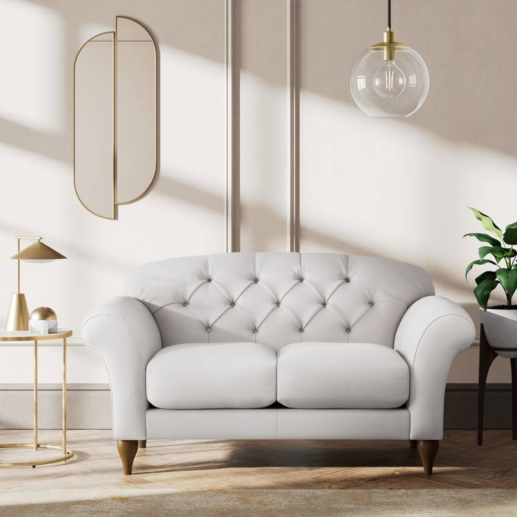 Habitat Brooker Fabric  2 Seater Sofa - Natural - Dark Leg 0