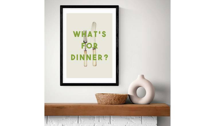 East End Prints Whats For Dinner Black Frame Art Print - A3