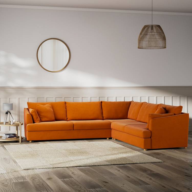 Habitat Holmfirth Reversible Corner Sofa - Orange 0