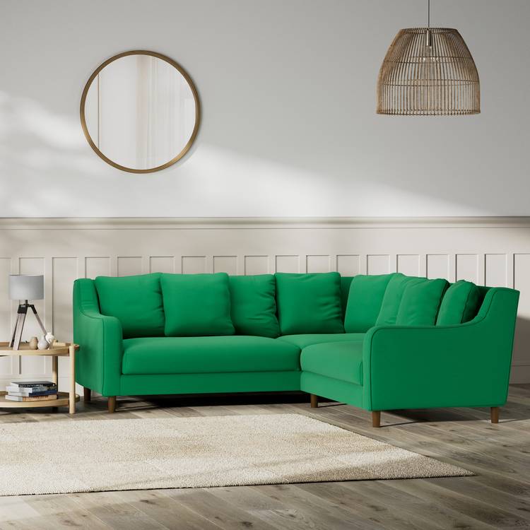 Habitat Swift Reversible Corner Sofa - Green - Dark Leg 0