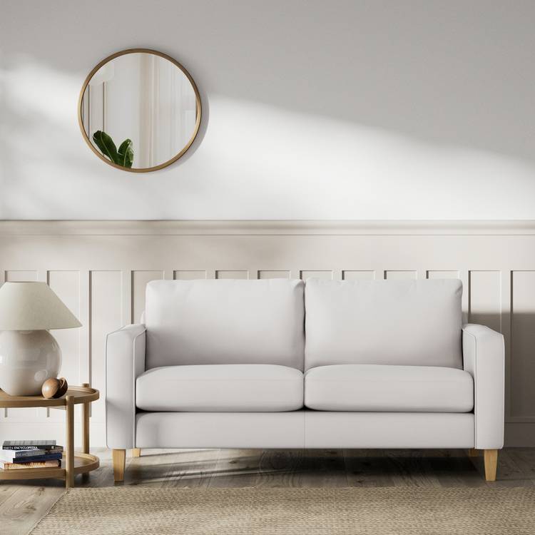 Habitat Flint Fabric 2 Seater Sofa - Natural- Ash Leg 0