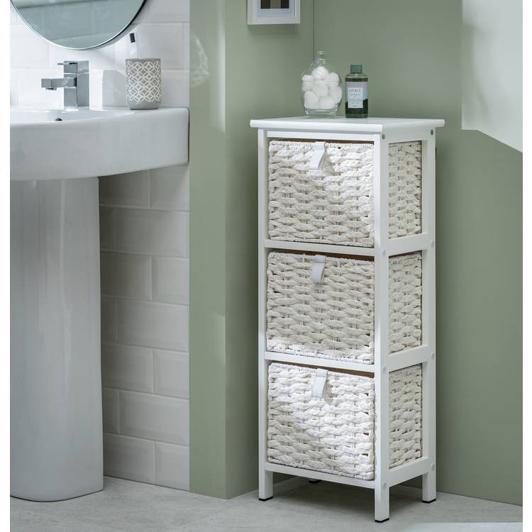 Argos Home Tongue and Groove Bathroom Storage Unit - White 0