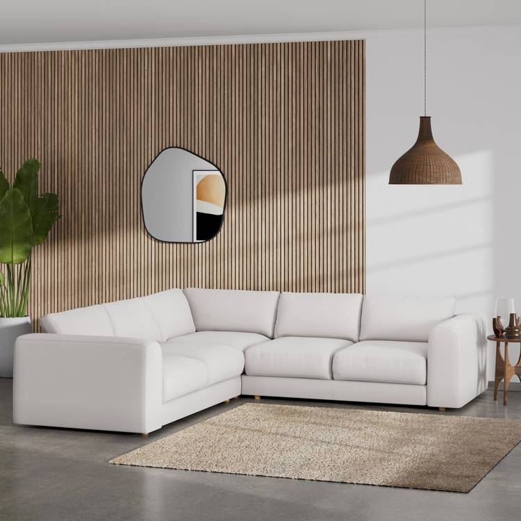 Habitat Ayr Reversible Corner Sofa - Natural - Ash Leg 0