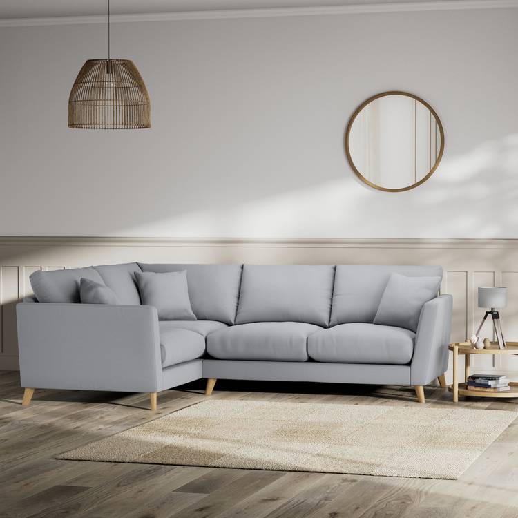 Habitat Lomond Left Hand Corner Sofa - Grey - Ash Leg 0