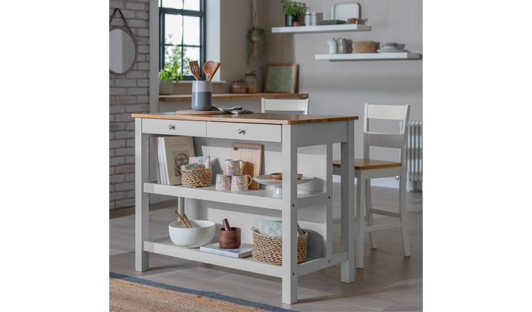 Argos Home Chicago Solid Wood 2 Seater Bar Island - Grey
