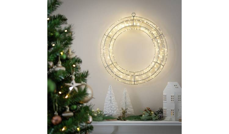 Habitat Warm White LED Christmas Wreath of Lights