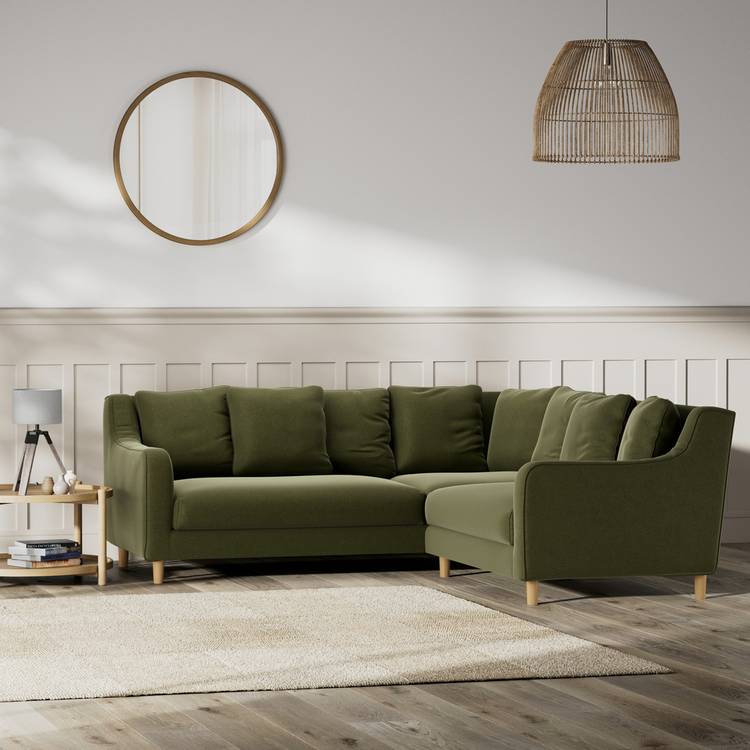 Habitat Swift Reversible Corner Sofa - Moss Green - Ash Leg 0