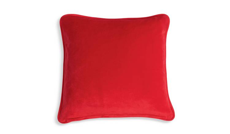 Habitat Velvet Plain Cushion Cover - 2 Pack - Red - 43x43cm