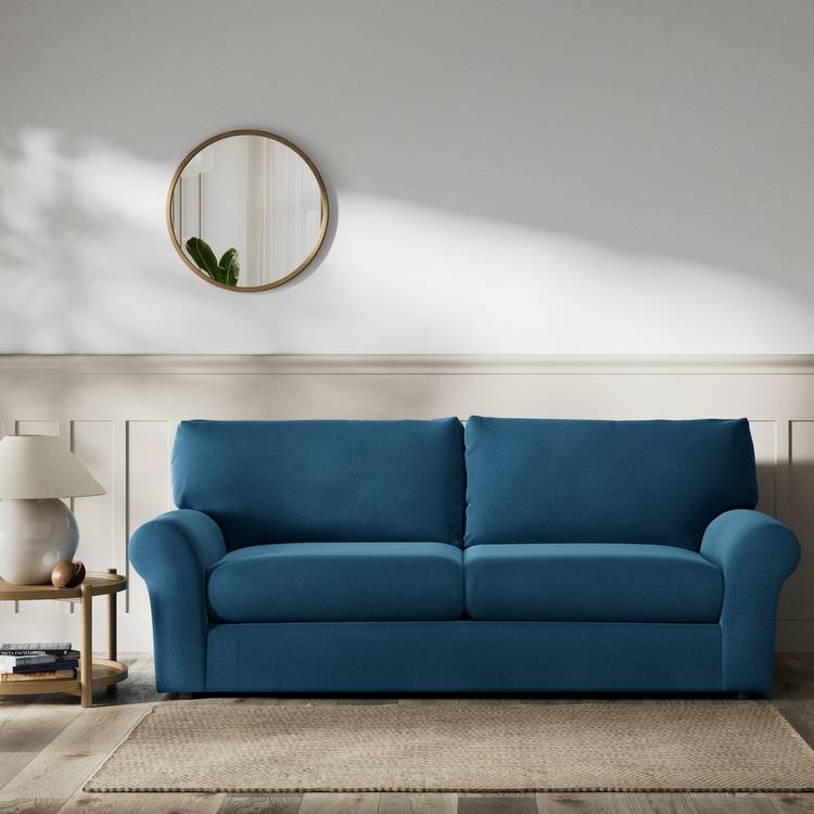 Habitat Molton Velvet 4 Seater Sofa - Ink Blue 0