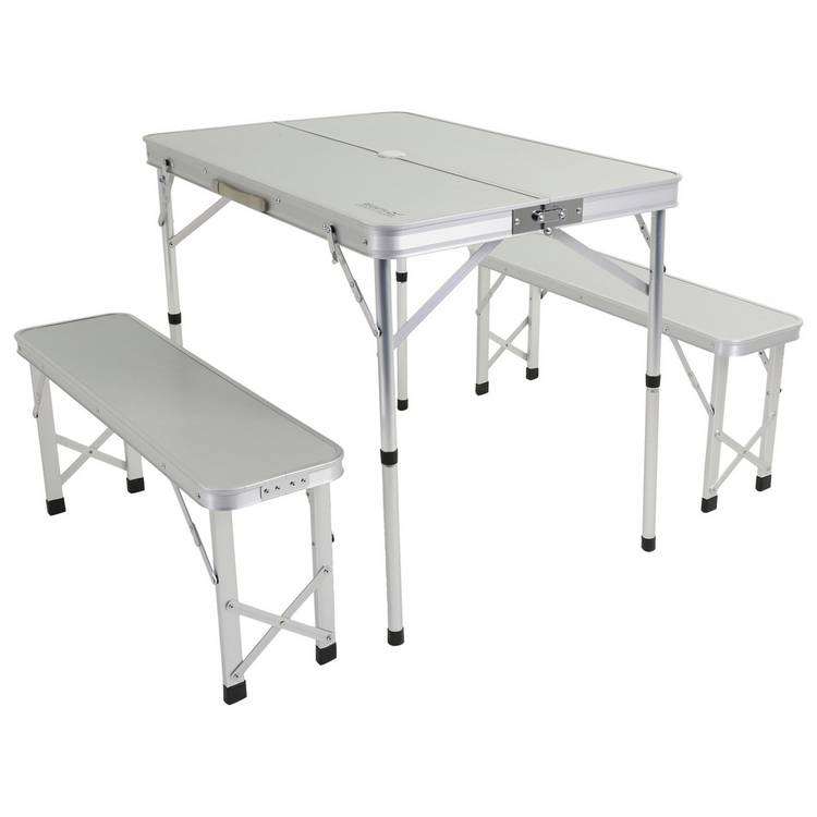 Regatta Folding Compact Picnic Table and 2 Bench Set 0