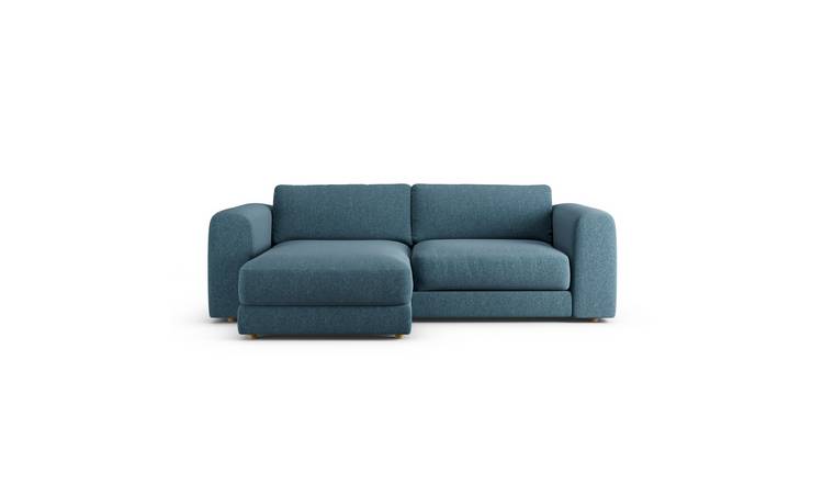 Habitat Ayr Reversible Corner Sofa - Blue - Ash Leg