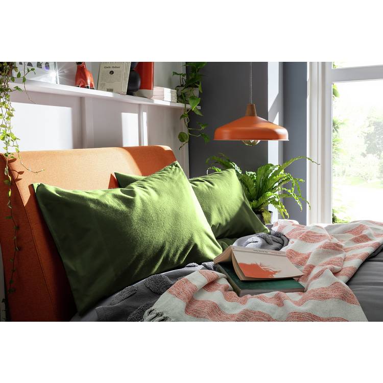 Habitat Cotton Brushed Standard Pillowcase Pair - Green 0