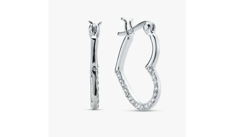 Revere Sterling Silver Open Heart Creole Hoop Earrings