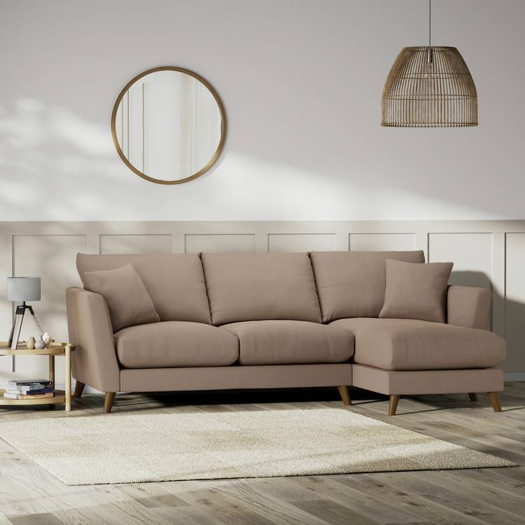 Habitat Lomond Right Hand Corner Sofa - Biscuit - Dark Leg 0