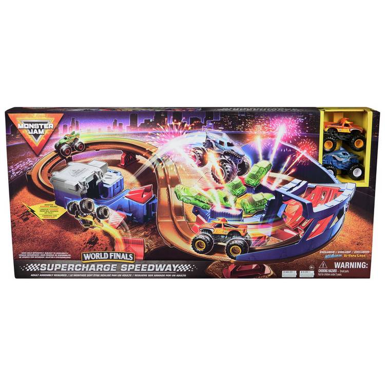 Monster Jam 1:64 Supercharge Monster Truck Speedway Playset 0