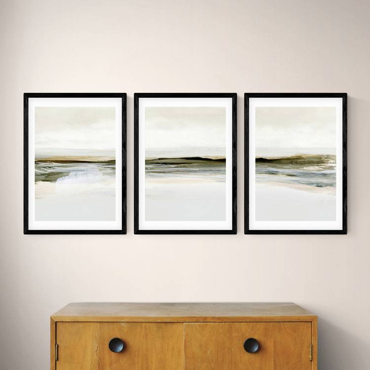 East End Prints Winter Landscape Black Frame Art Print - A3 0