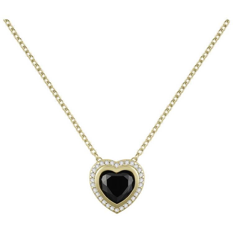 Radley 18ct Gold Plated Black Stone Heart Necklace 0