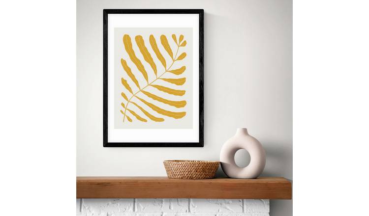 East End Prints Yellow Plant Black Frame Art Print - A2