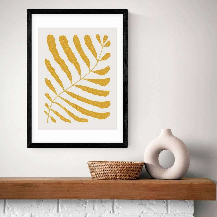 East End Prints Yellow Plant Black Frame Art Print - A2 0