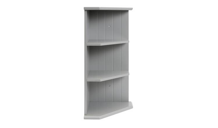 Argos Home Tongue And Groove Corner Shelves - Grey 