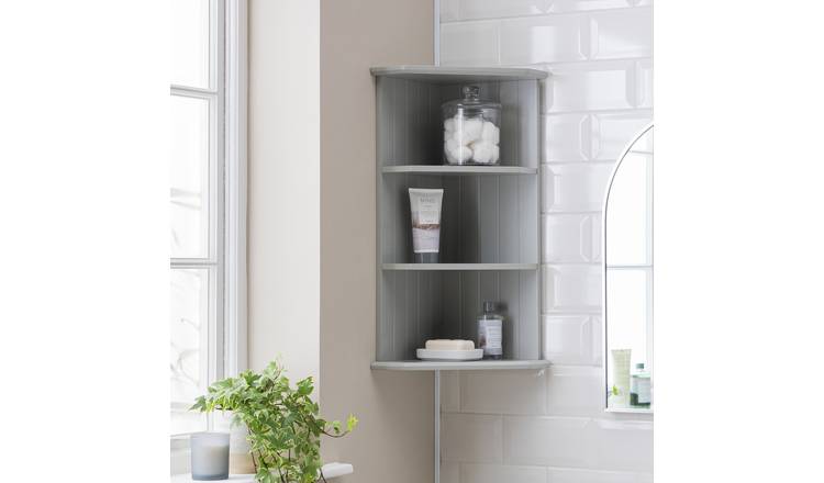 Argos Home Tongue And Groove Corner Shelves - Grey 
