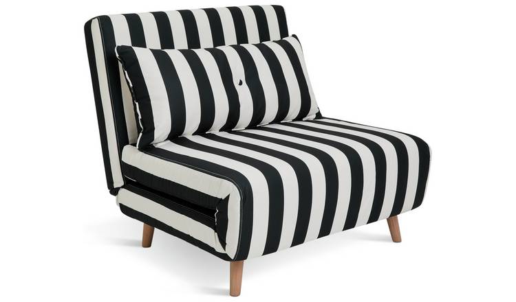 Habitat Roma Single Fabric Chairbed - Black & White