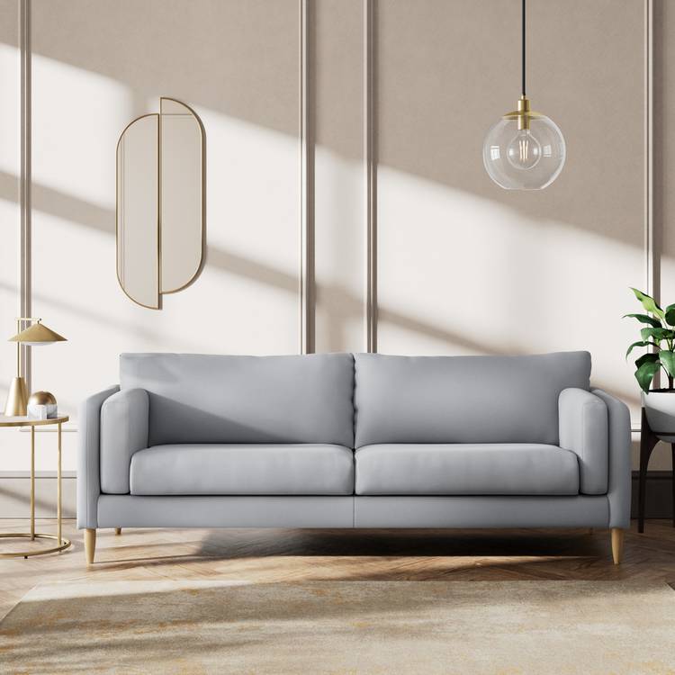 Habitat Newington Fabric 4 Seater Sofa - Grey - Ash Leg 0