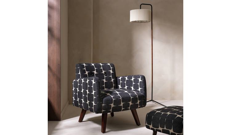 Habitat x Scion Lohko Fabric Armchair - Black & White