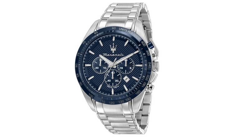 Maserati Traguardo Blue Dial Stainless Steel Bracelet Watch