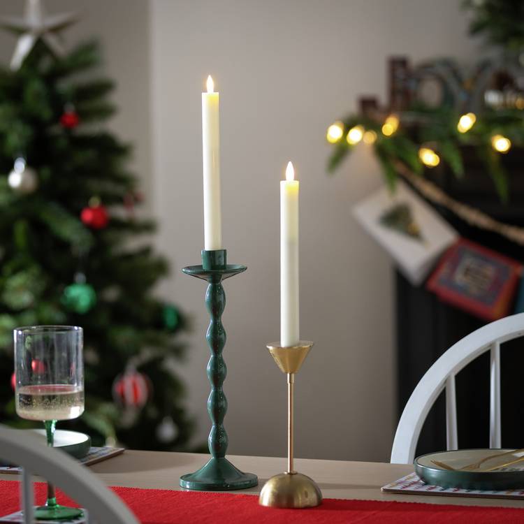 Habitat Pack of 2 LED Wax Taper Candles 0