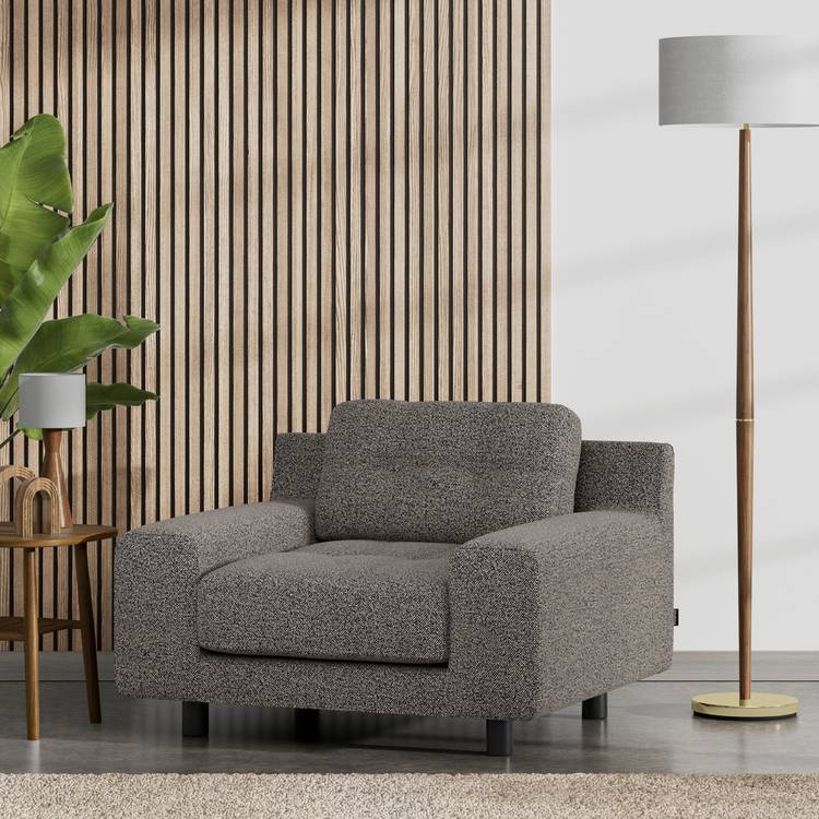 Habitat Hendricks Fabric Arm Chair - Charcoal - Black Leg 0