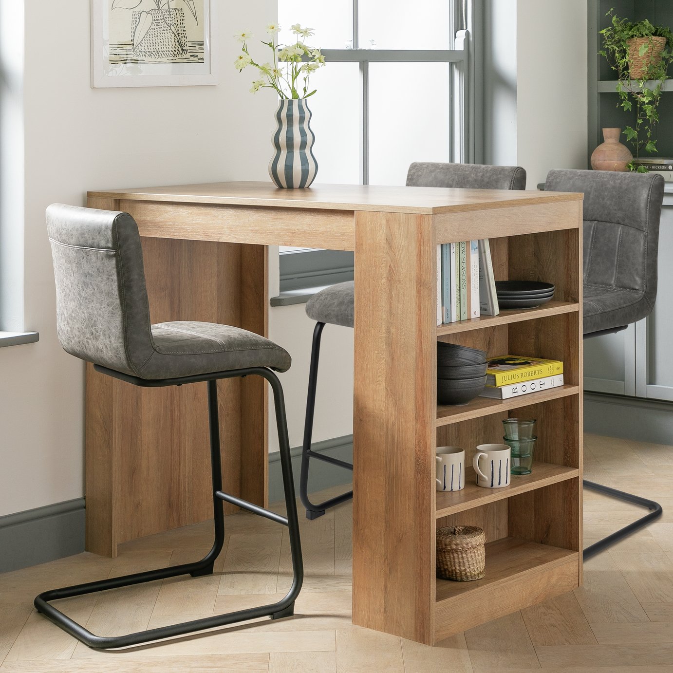 Argos Home Miami 4 Seater Bar Table - Oak Effect