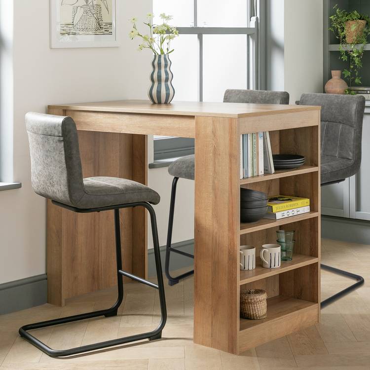 Argos Home Miami 4 Seater Bar Table - Oak Effect 0