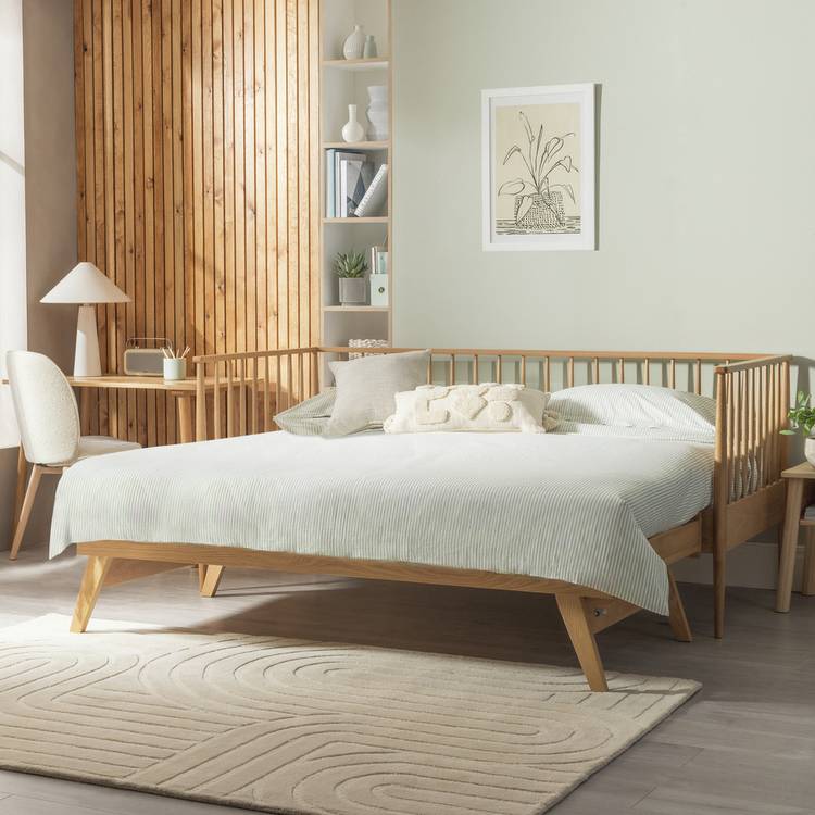 Habitat Chiltern Trundle Day Bed with 2 Mattresses - Oak 0