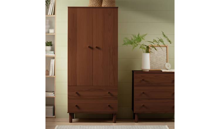 Habitat Akio 2 Drawer 2 Door Wardrobe - Walnut