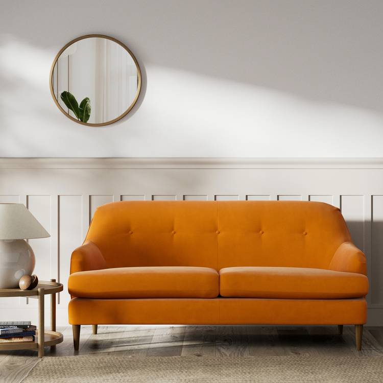 Habitat Frome Fabric 2 Seater Sofa - Orange - Dark Leg 0