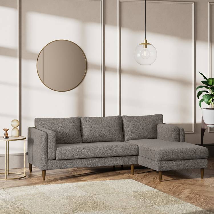 Habitat Newington Right Hand Corner Sofa - Charcoal-Dark Leg 0