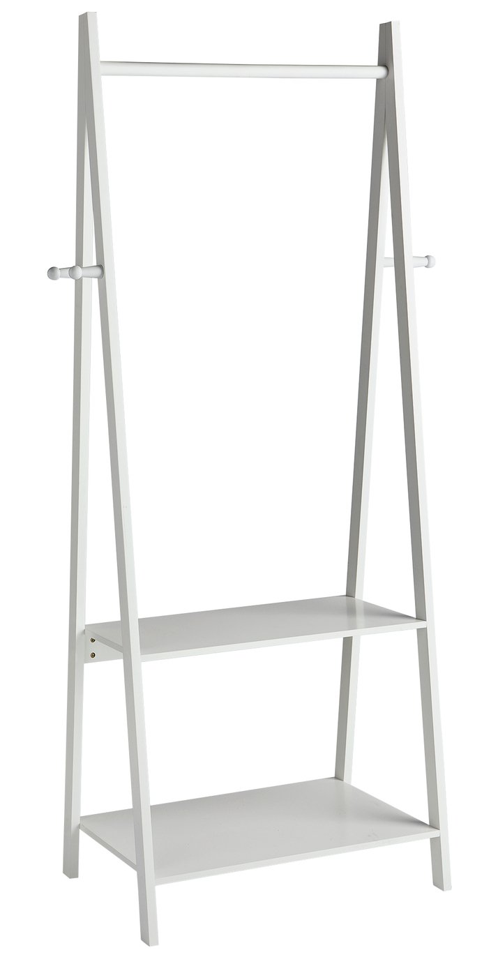 Argos Home Decorative Clothes Rail with 2 Shelves - White