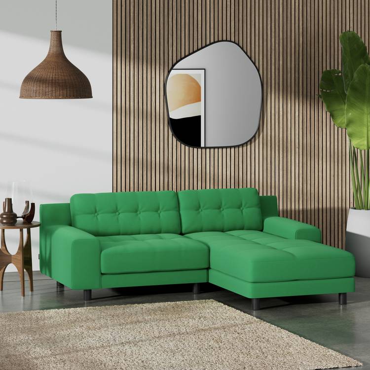 Habitat Hendricks right Hand Corner Sofa - Emerald Green 0