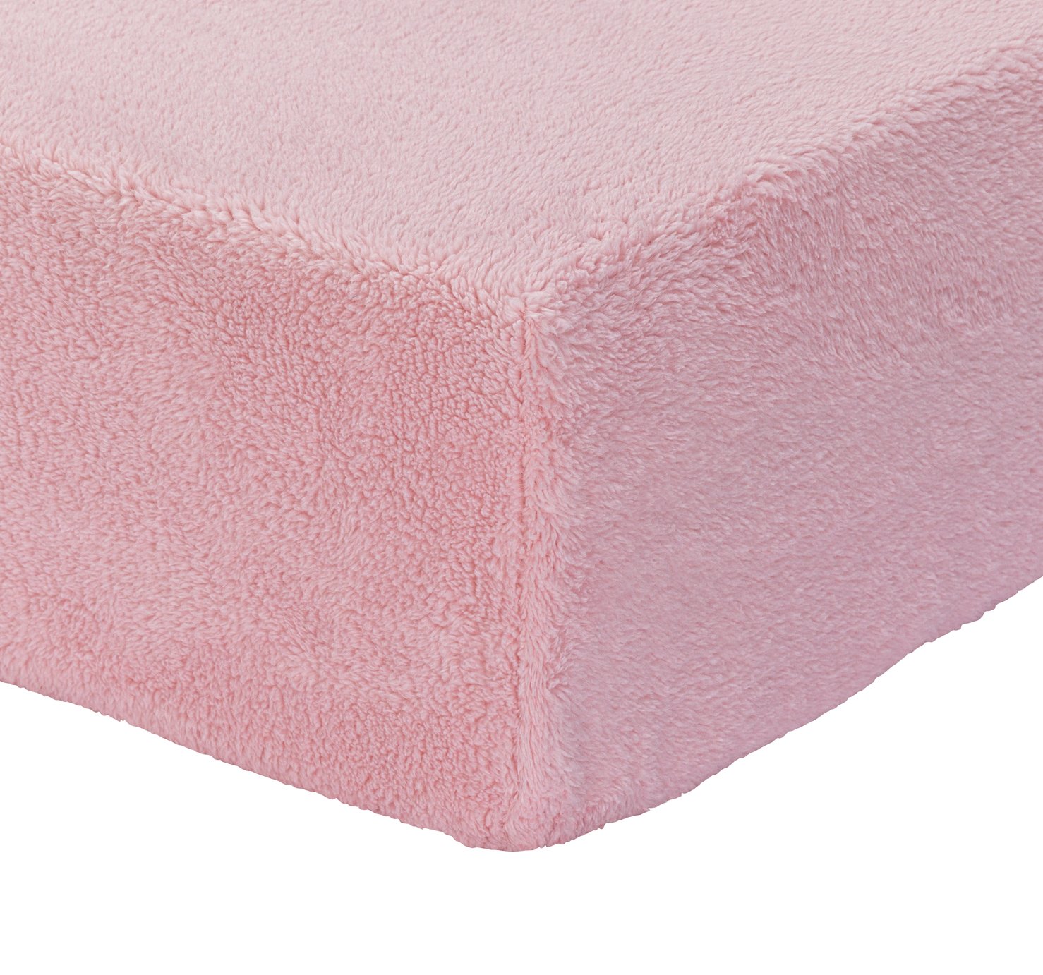 Argos Home Fleece Pale Pink Fitted Sheet - Single
