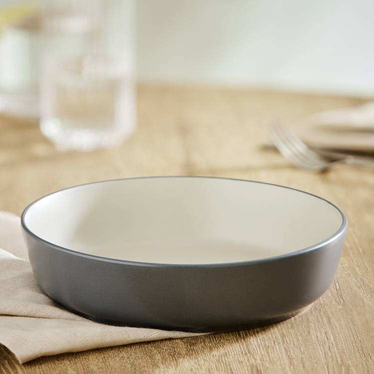 Habitat Two Tone 4 Piece Stoneware Pasta Bowls - Grey 0