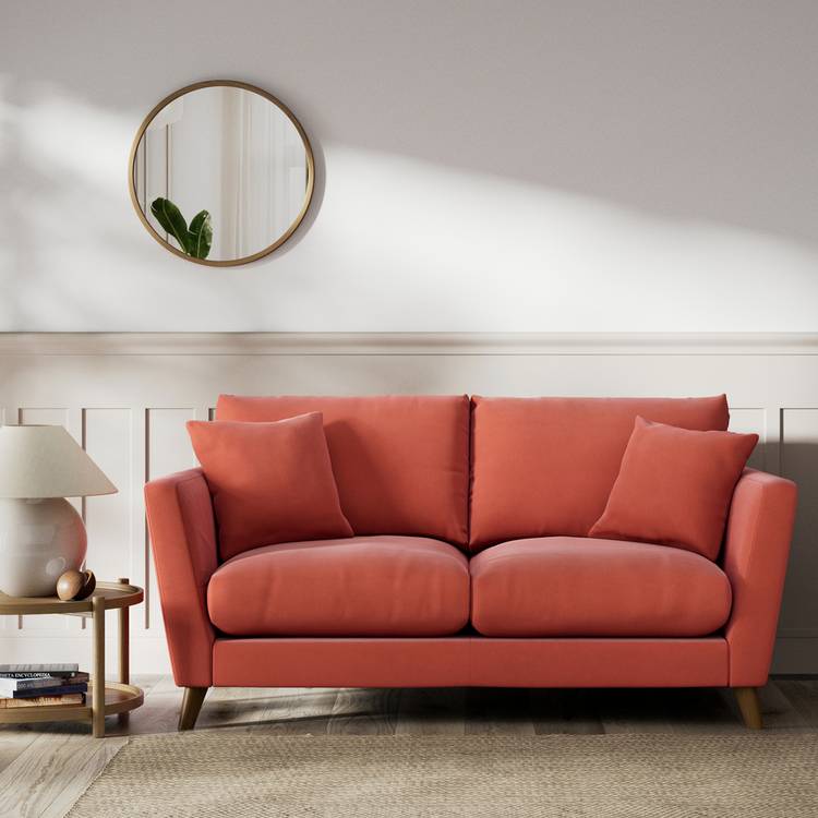 Habitat Lomond Fabric 2 Seater Sofa - Papaya - Dark Leg 0